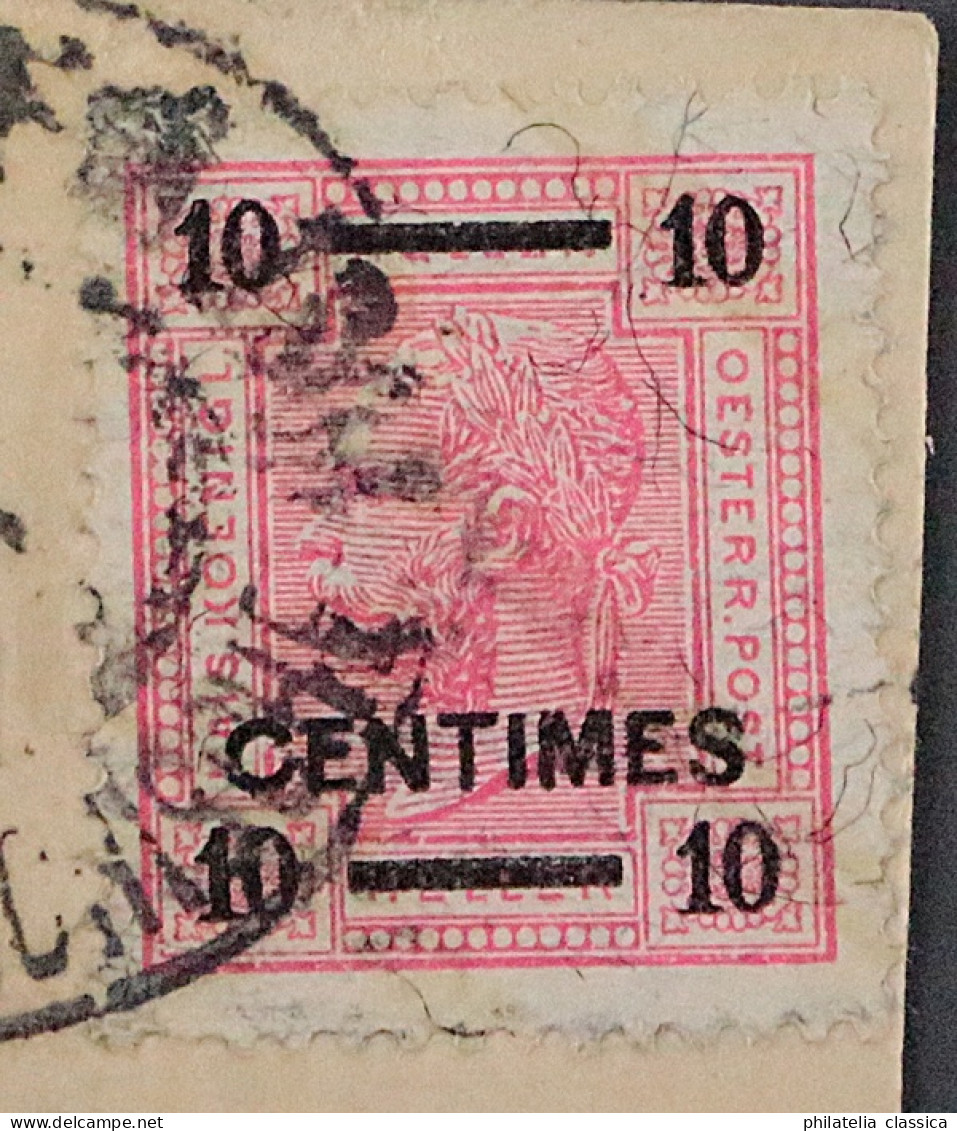 1904, ÖSTERREICH Kreta 9, 10 Cmi. Lackaufdruck Auf Ansichtskarte ÖLBERG, 200,-€ - Other & Unclassified