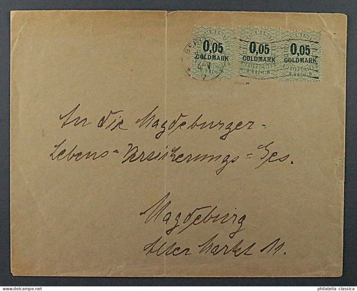 1921, Deutsches Reich Brief Mit EINKOMMENSSTEUERMARKEN Als Frankatur, Geprüft - Cartas & Documentos
