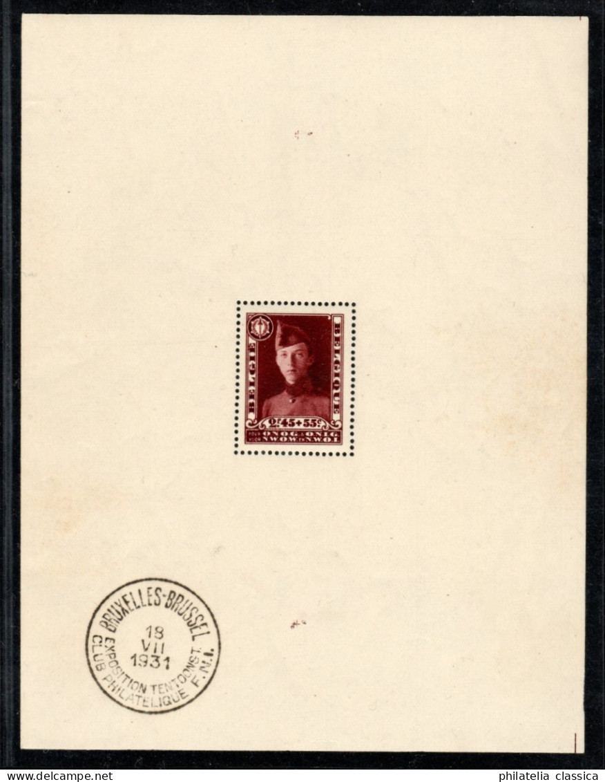 1931, BELGIEN Bl. 2 ** Block Kriegsinvaliden Postfrisch, Gute Erhaltung, 600,-€ - Unused Stamps