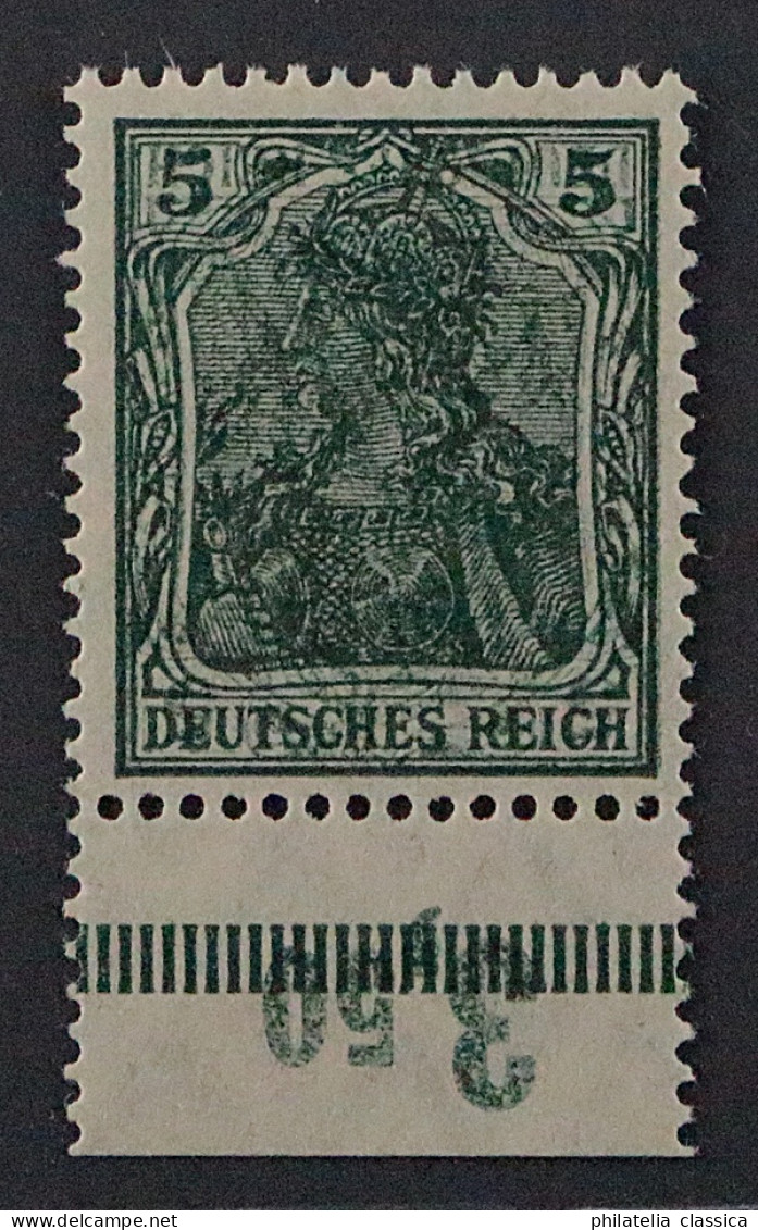 Deutsches Reich 85 II DK, Kopfstehender DOPPELDRUCK, Rand ! Fotoattest 1400,-+++ - Neufs