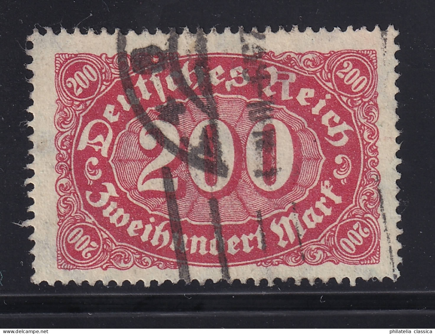 1922, Deutsches Reich 248 PF I, 200 Mk. PLATTENFEHLER, SELTEN, Geprüft 600,-€ - Used Stamps