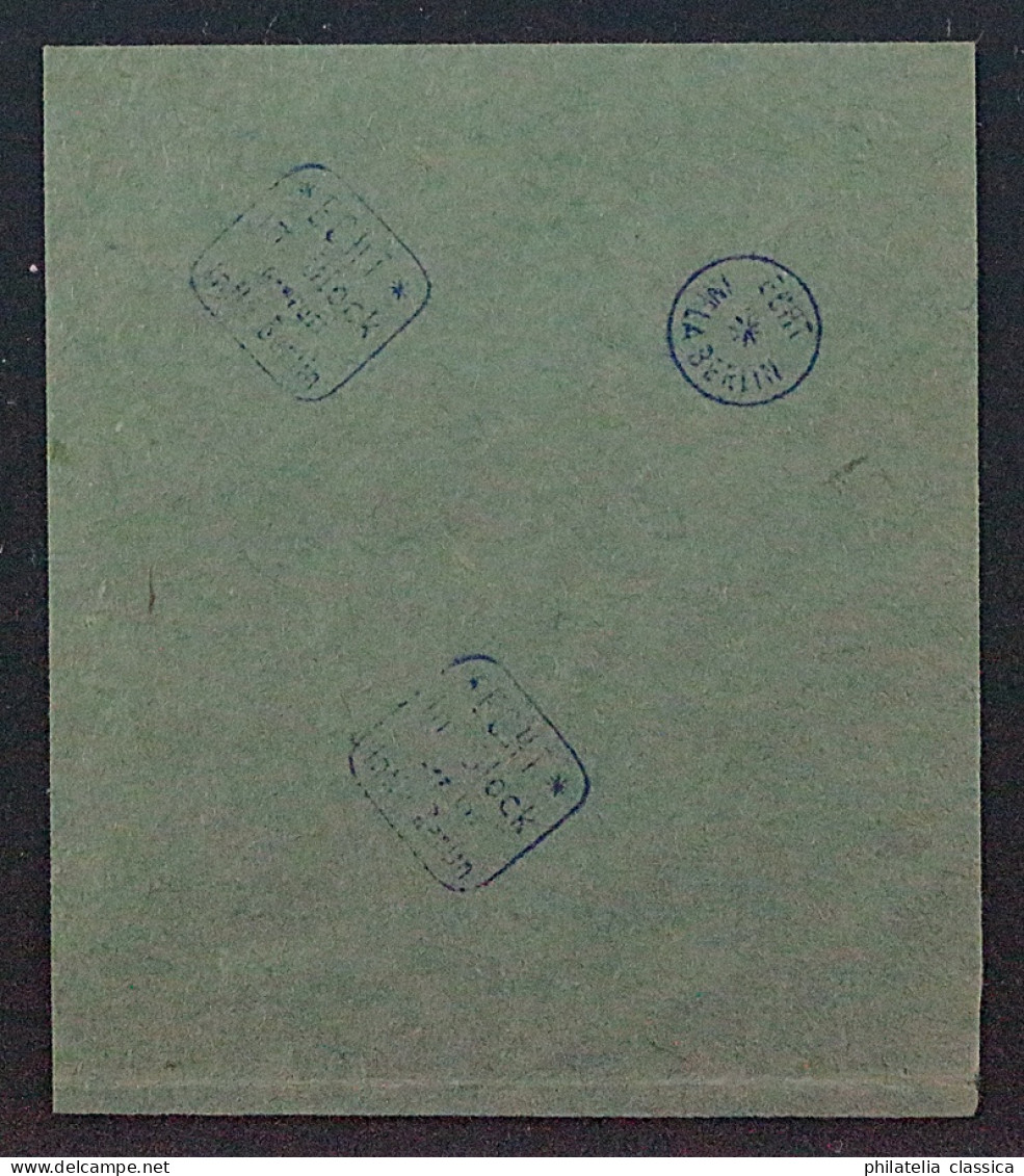 1923, Deutsches Reich 335 B Viererblock PERFIN Auf Briefstück, Geprüft 560,-€ - Usati