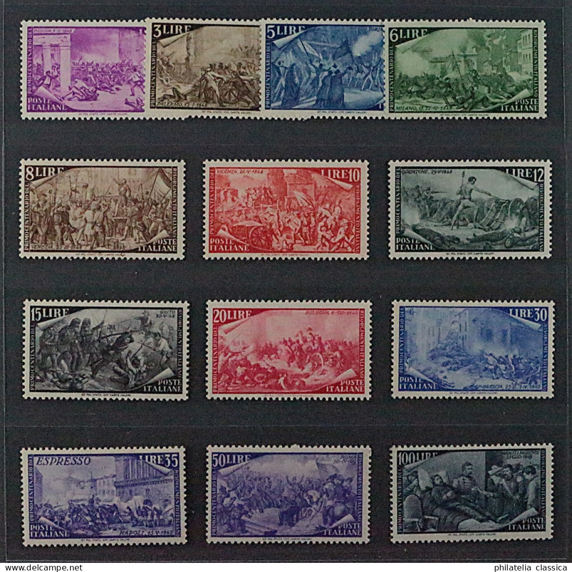 Italien  748-60 **  3-100 L. Kpl. Mit Eilmarke, 13 Werte, Postfrisch, KW 450,- € - 1946-60: Nieuw/plakker