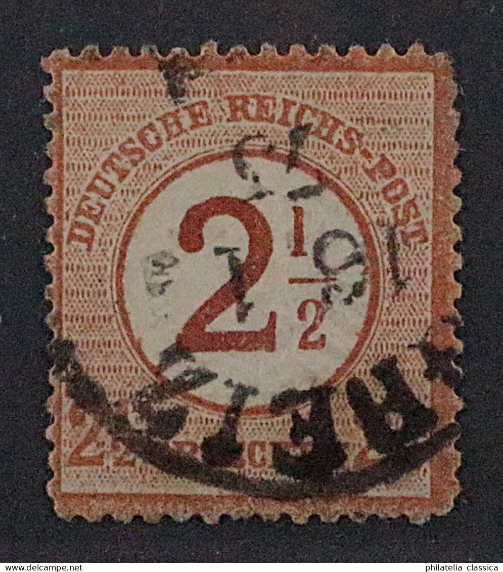 Deutsches Reich 29 I A, Aufdruck 2 1/2 Gr. PLATTENFEHLER, Fotoattest BPP, 650,-€ - Used Stamps