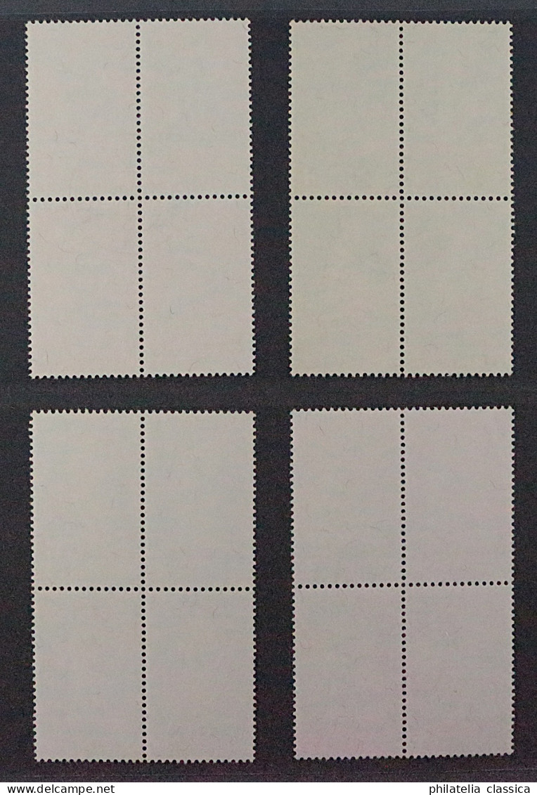 SCHWEIZ SBK B3-6, Patria 1940 Kpl Viererblocks Zentrisch Gestempelt, 275,-SFr - Oblitérés