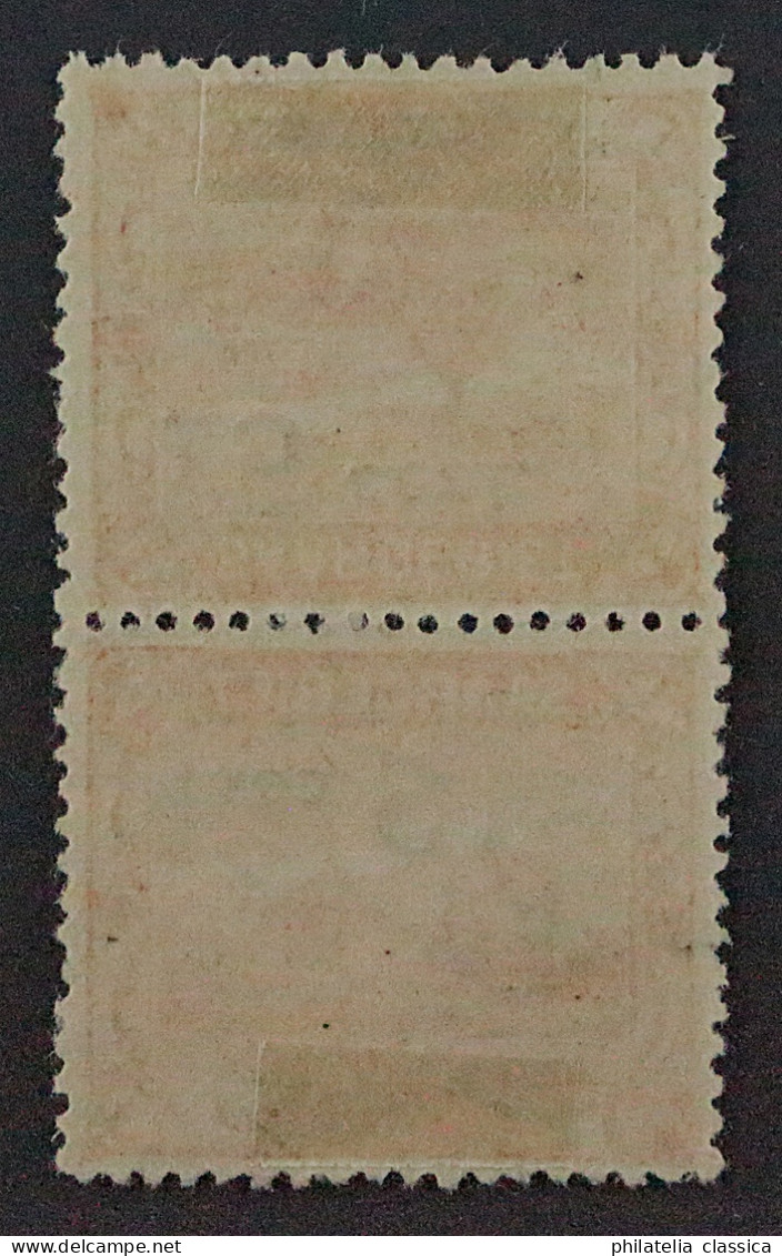 1921, SAAR 73 A Kdr IV,Aufdruck 15 C. KEHRDRUCK Senkrecht, Originalgummi, 120,-€ - Neufs