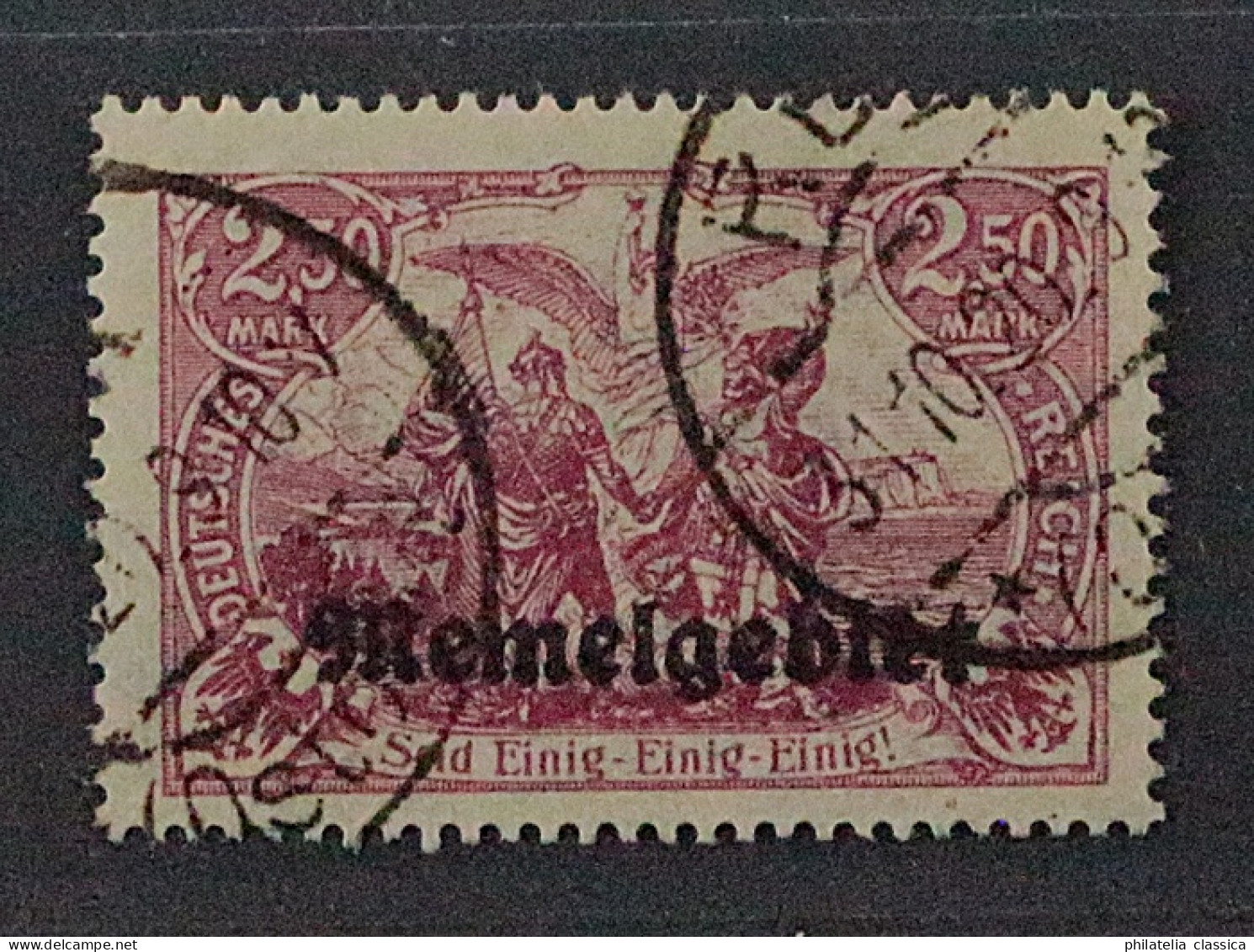 1920, MEMEL 13 C, Aufdruck 2,50 Mk. FARBE C, Sauber Gestempelt, Geprüft 700,-€ - Memel (Klaïpeda) 1923