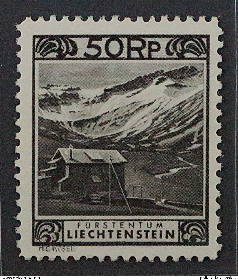 1930, LIECHTENSTEIN 102 C ** Landschaften 50 Rp. Tadellos Postfrisch, 360,-€ - Unused Stamps