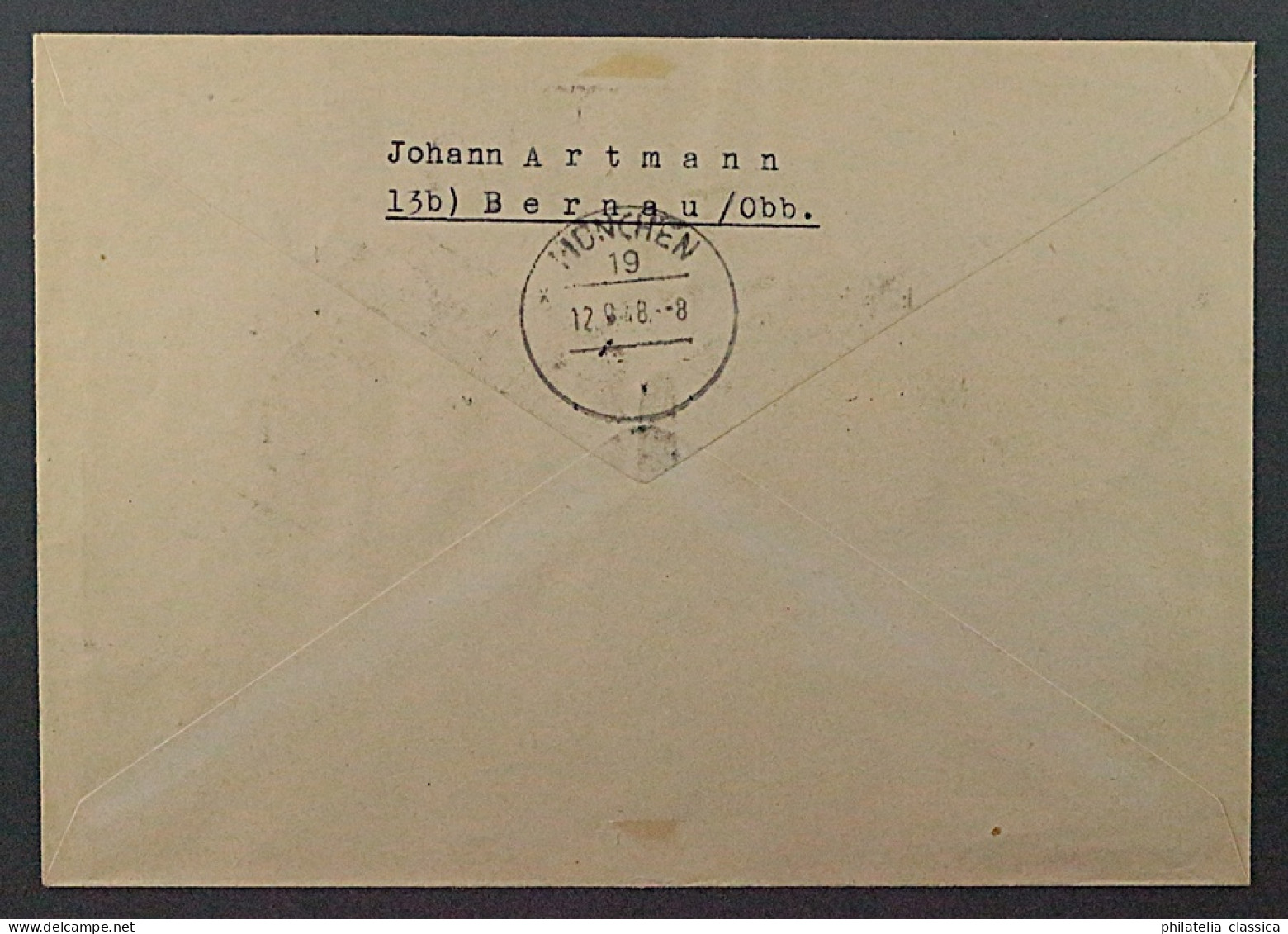 BIZONE II/II, Ziffer 3 Pfg Netzaufdruck Auf R-Brief, Fotoattest, SELTEN, 600,-€+ - Lettres & Documents
