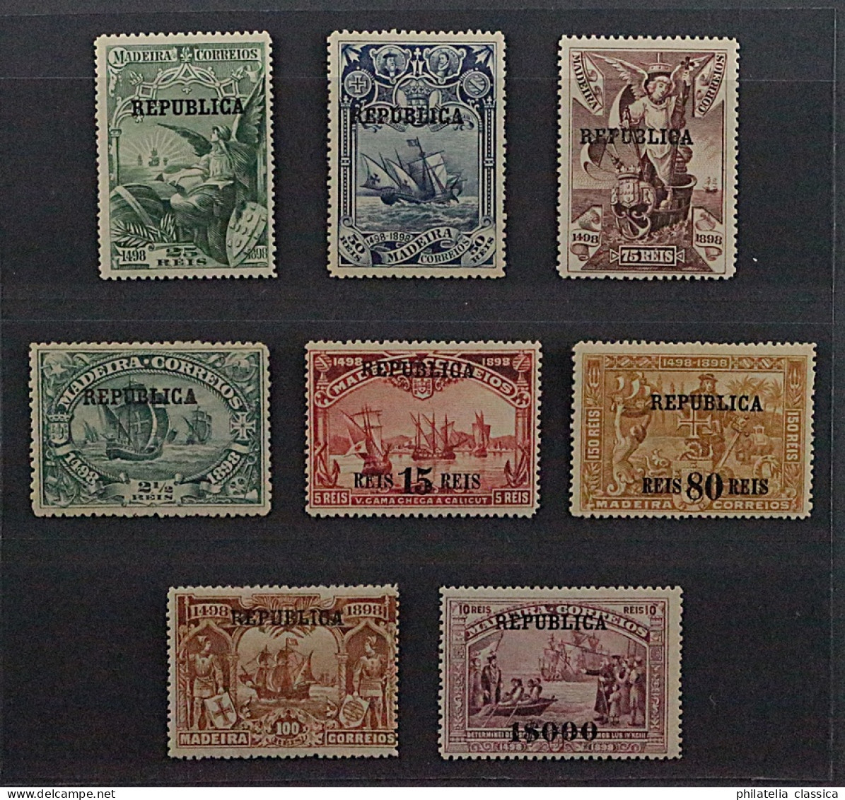 1911, PORTUGAL 196-203 Vasco Da Gama (Madeira) REPUBLICA , Originalgummi, 180,-€ - Neufs