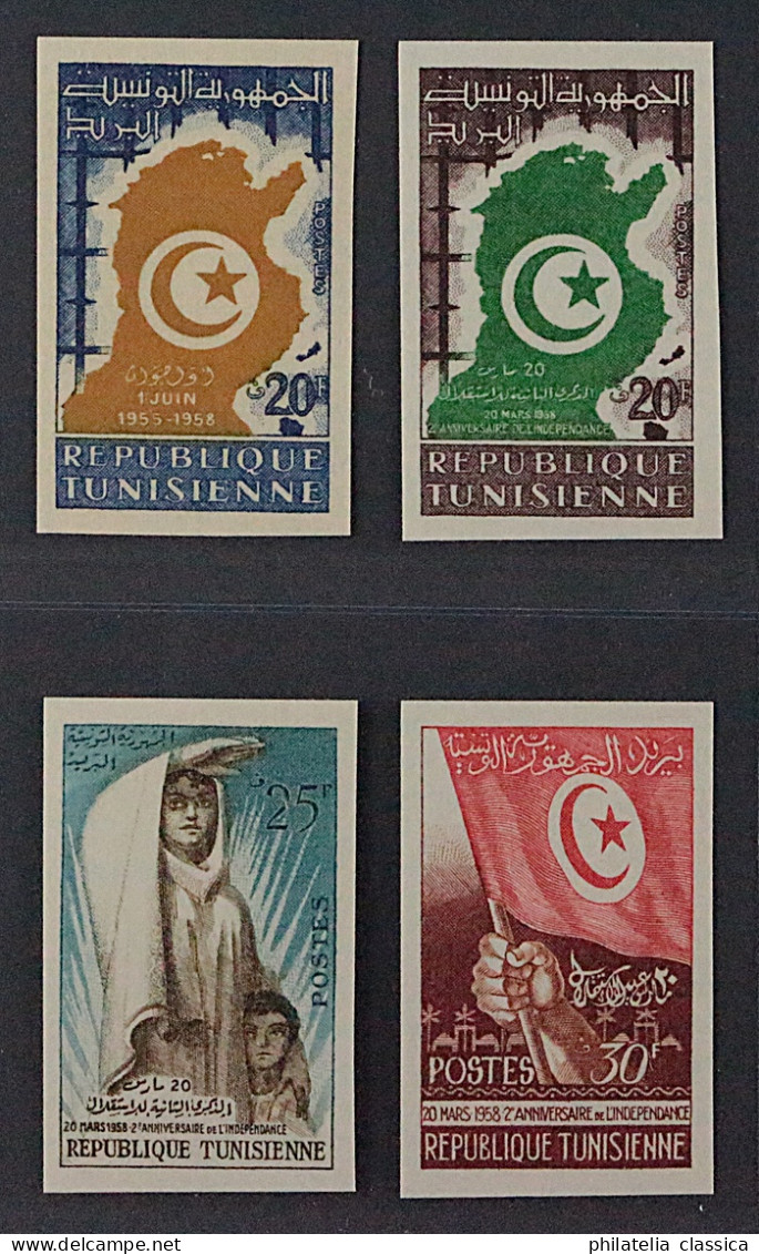 TUNESIEN 496-98+502 U **  UNGEZÄHNT, 4 Seltene Werte Komplett, Postfrisch, - Tunisie (1956-...)