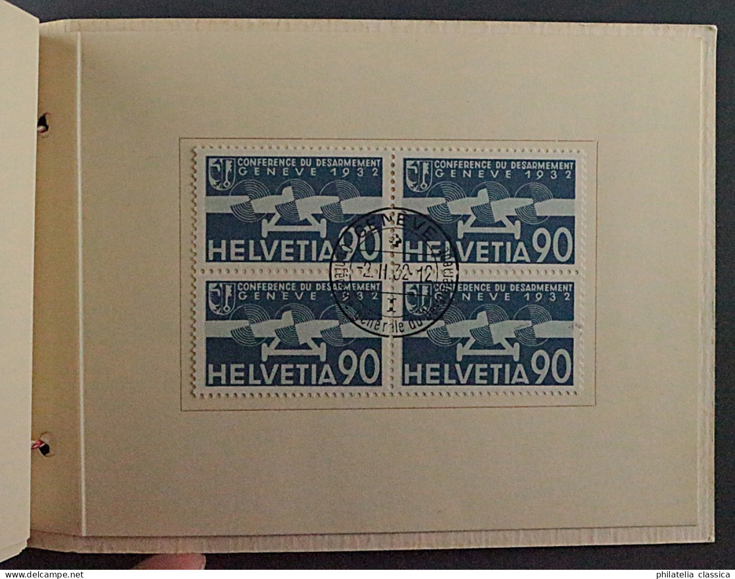 1932, SCHWEIZ Abrüstungskonferenz Offizieller Folder, Marken: 1128,-SFr, SELTEN - Used Stamps