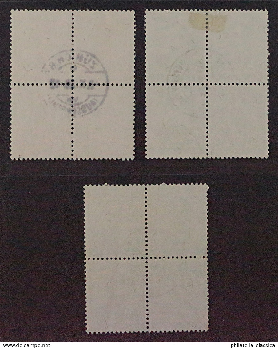 SCHWEIZ 294-96 Viererblock EST (SBK W2-4), Patria Zentrum-Stempel, 260,- SFr - Used Stamps