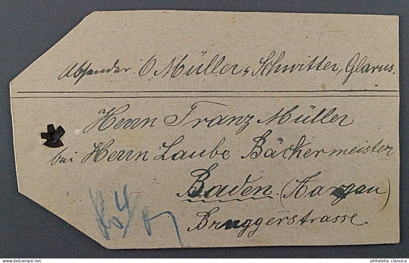 1909, SCHWEIZ 112 I, Tellk 3 Rp. Type I, ZWÖLFERBLOCK Auf Kofferanhänger, 270,-€ - Briefe U. Dokumente