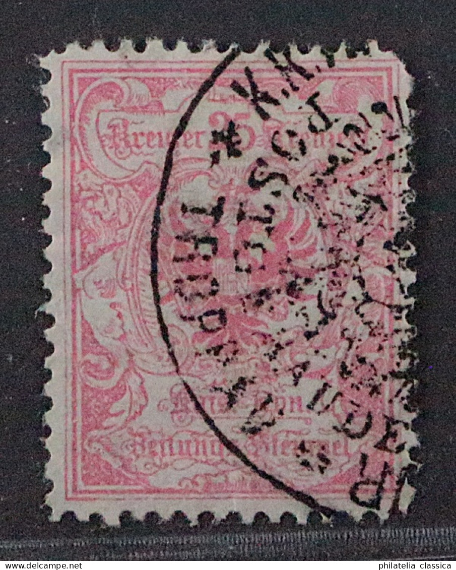 1890, Zeitungsstempel 9 Y A, 25 Kr. Zähnung L13, Sauber Gestempelt, 270,-€ - Periódicos