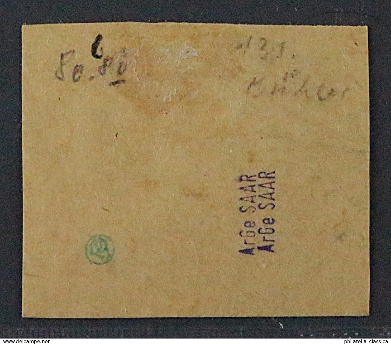 1920, SAAR 6 A I DD, Germania 10 Pfg. DOPPELAUFDRUCK, RARITÄT Fotoattest 1500,-€ - Oblitérés