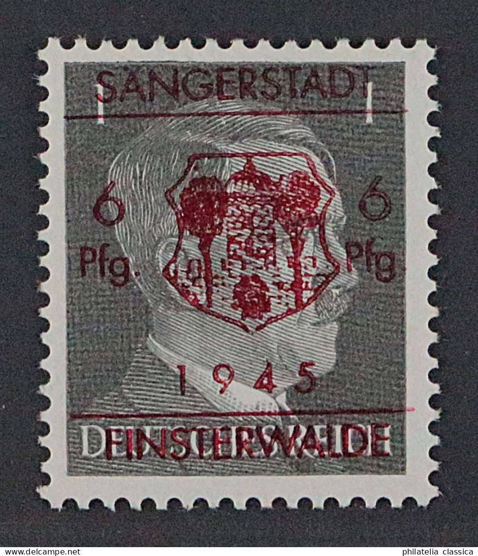 FINSTERWALDE I, Hitler 1 Pfg. Mit Rotem Wappen-Aufdruck, Geprüft BPP, KW 500,- € - Neufs