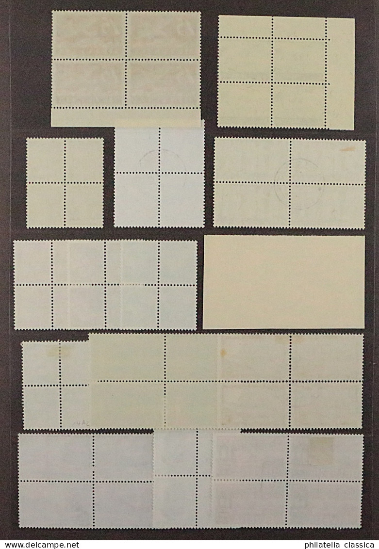 1892/1958, SCHWEIZ, 15 Hochwertige Viererblocks Mitt Zentrumstempel, 730,-SFr - Gebraucht