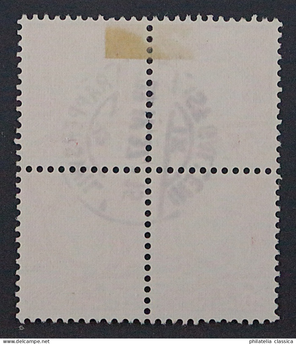 1936, SCHWEIZ 301 IIz Viererblock (SBK 205Az), Zentrischer Stempel, 250,-SFr - Used Stamps