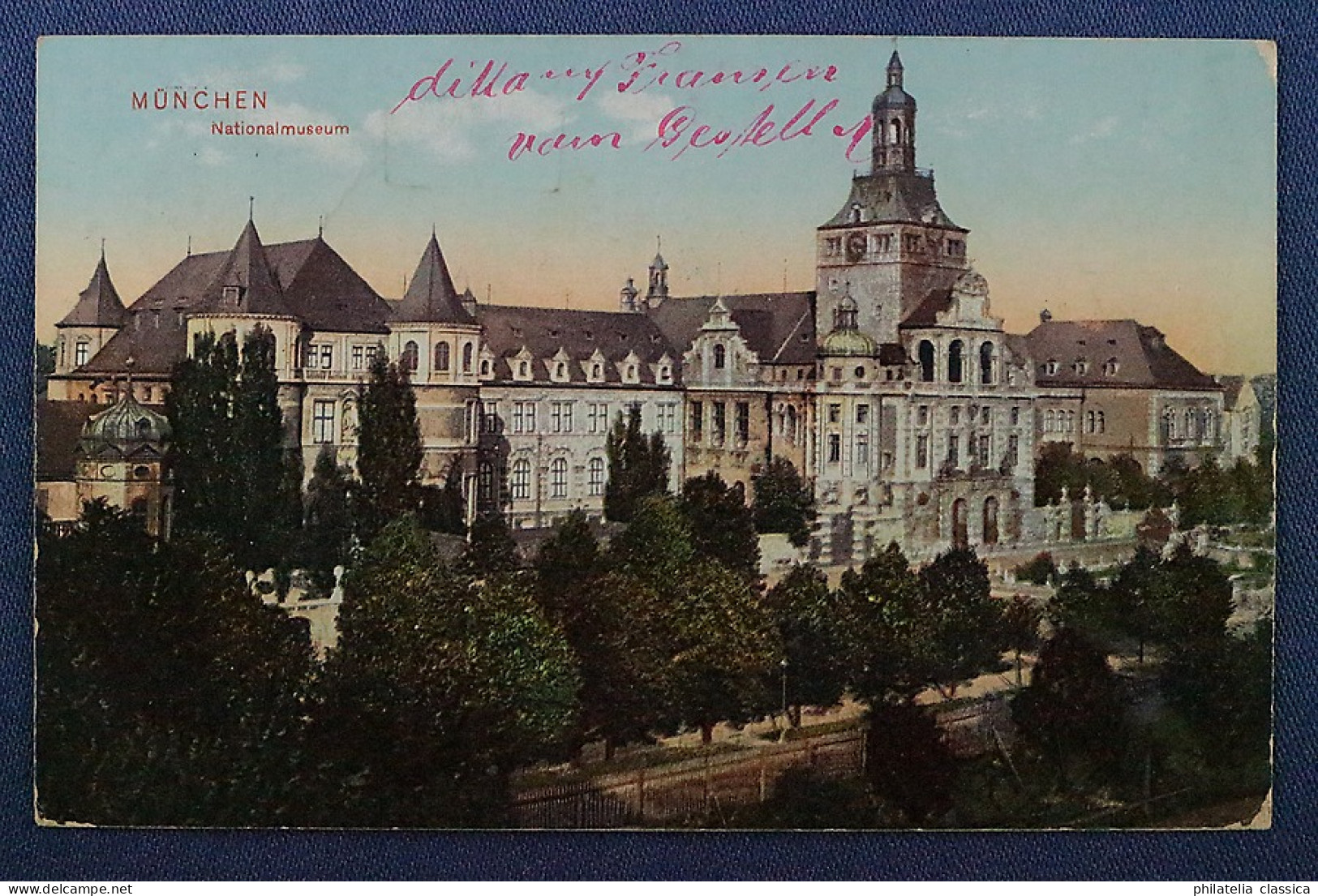Bayern, 1910, drei Postkarten in die Schweiz, alle mit Schweizer Portomarken