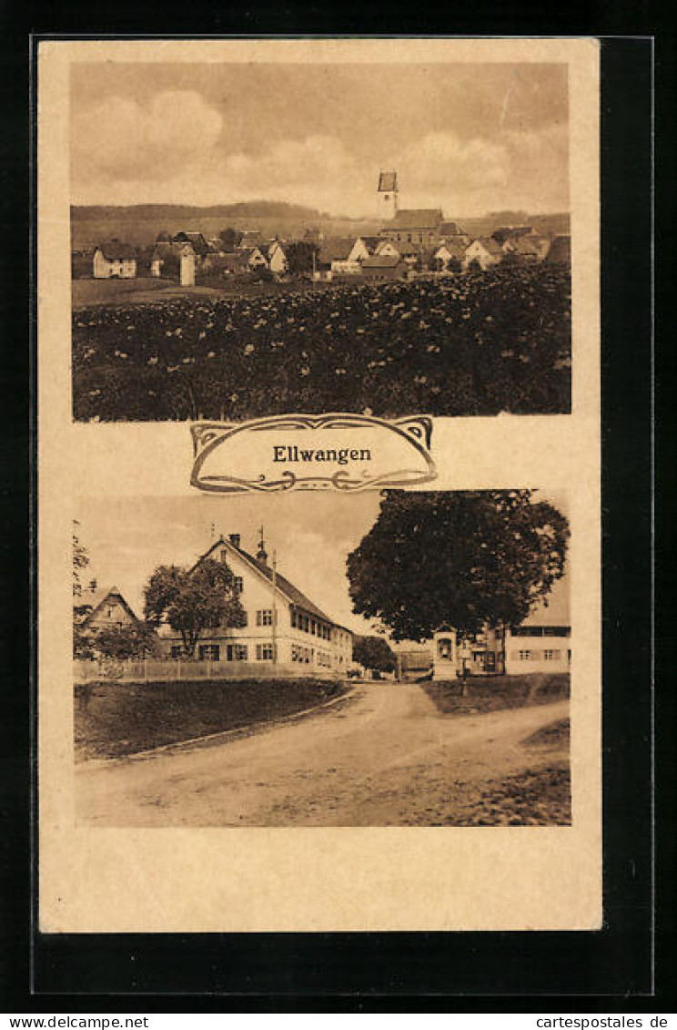 AK Ellwangen, Strassenpartie, Panorama  - Ellwangen