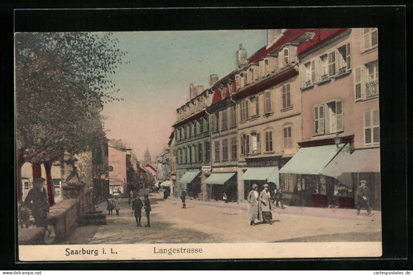 CPA Saarburg, Langestrasse Avec Verlagshaus Der Saarburger Zeitung  - Autres & Non Classés