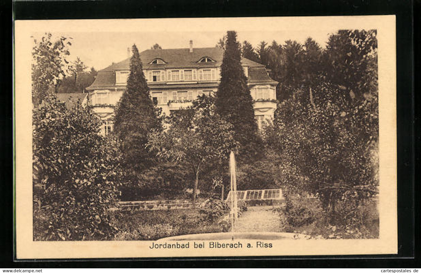 AK Biberach A. Riss, Jordanbad Mit Springbrunnen  - Biberach