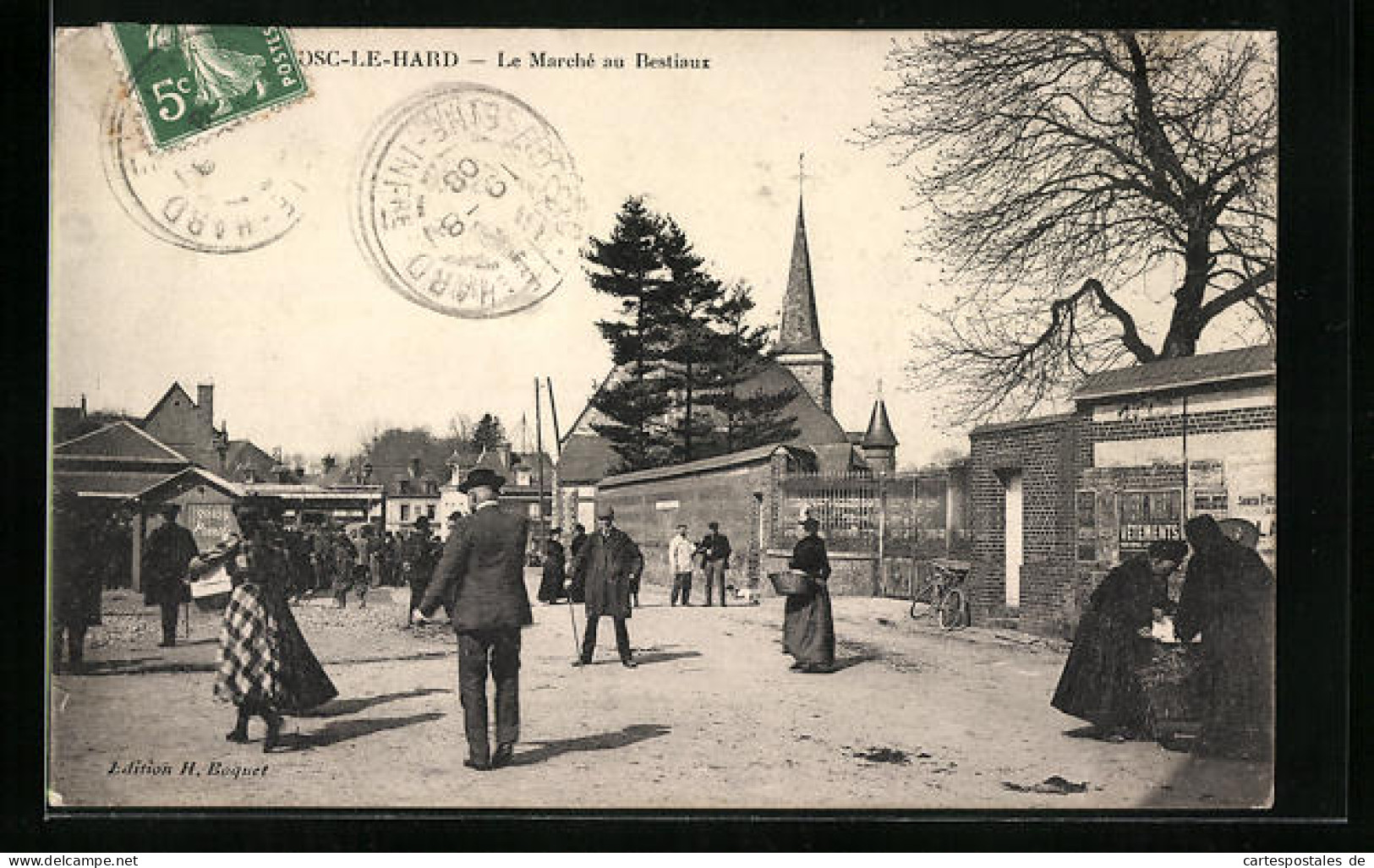 CPA Bosc-le-Hard, Le Marché Au Bestiaux  - Autres & Non Classés