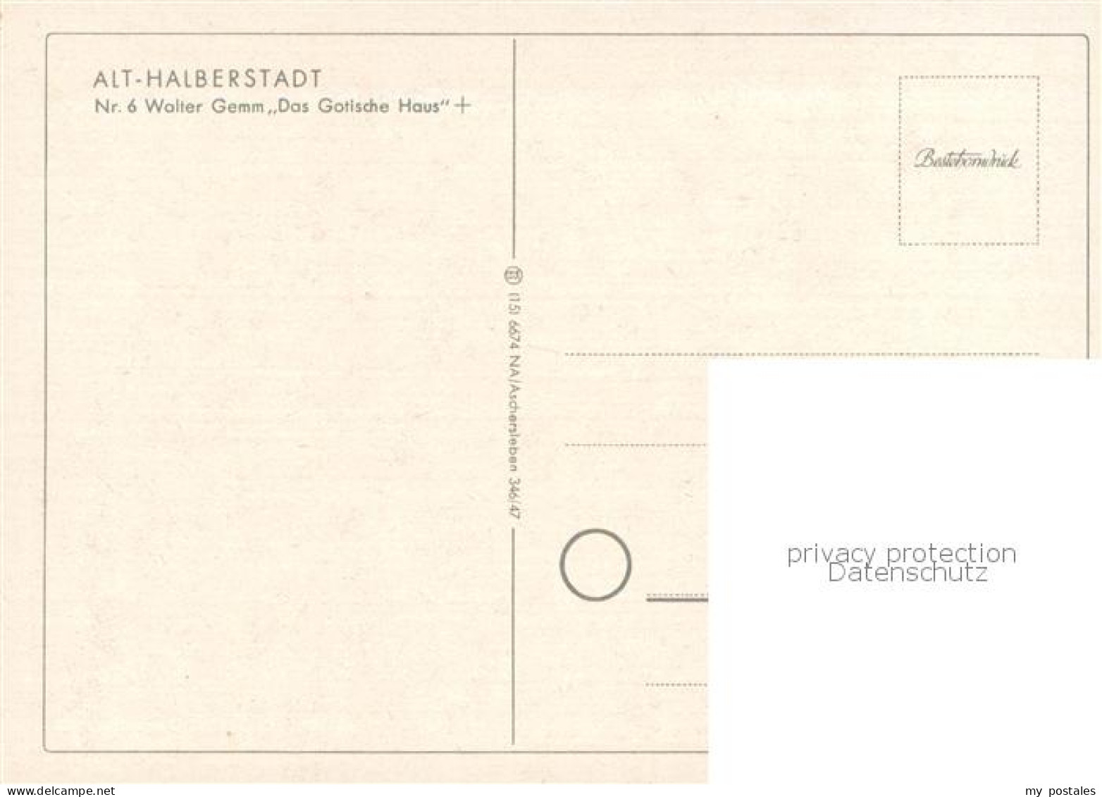 73758424 Alt Halberstadt Gotisches Haus Kuenstlerkarte Walter Gemm  - Halberstadt