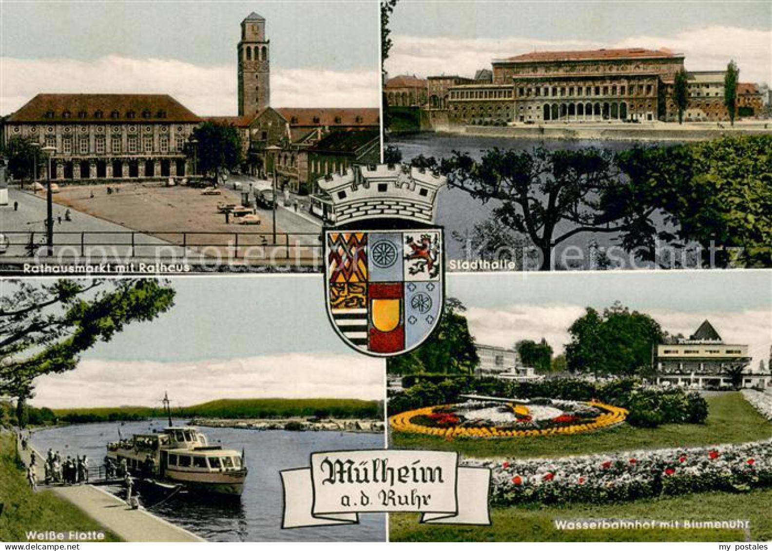 73758423 Muelheim Ruhr Rathausmarkt Stadthalle Wasserbahnhof Weisse-Flotte Muelh - Muelheim A. D. Ruhr