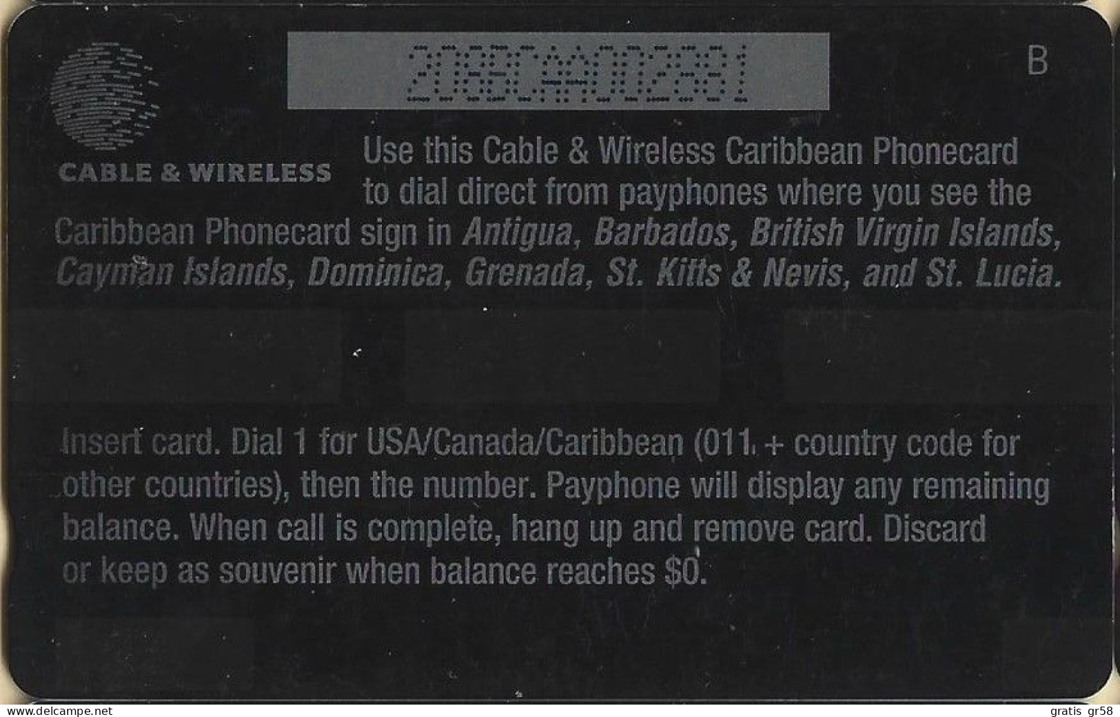 Caribbean General - GPT, G&W, GEN-208A, Lizard, 208BCAA, 10$, 4000ex, 1998 - Otros – América