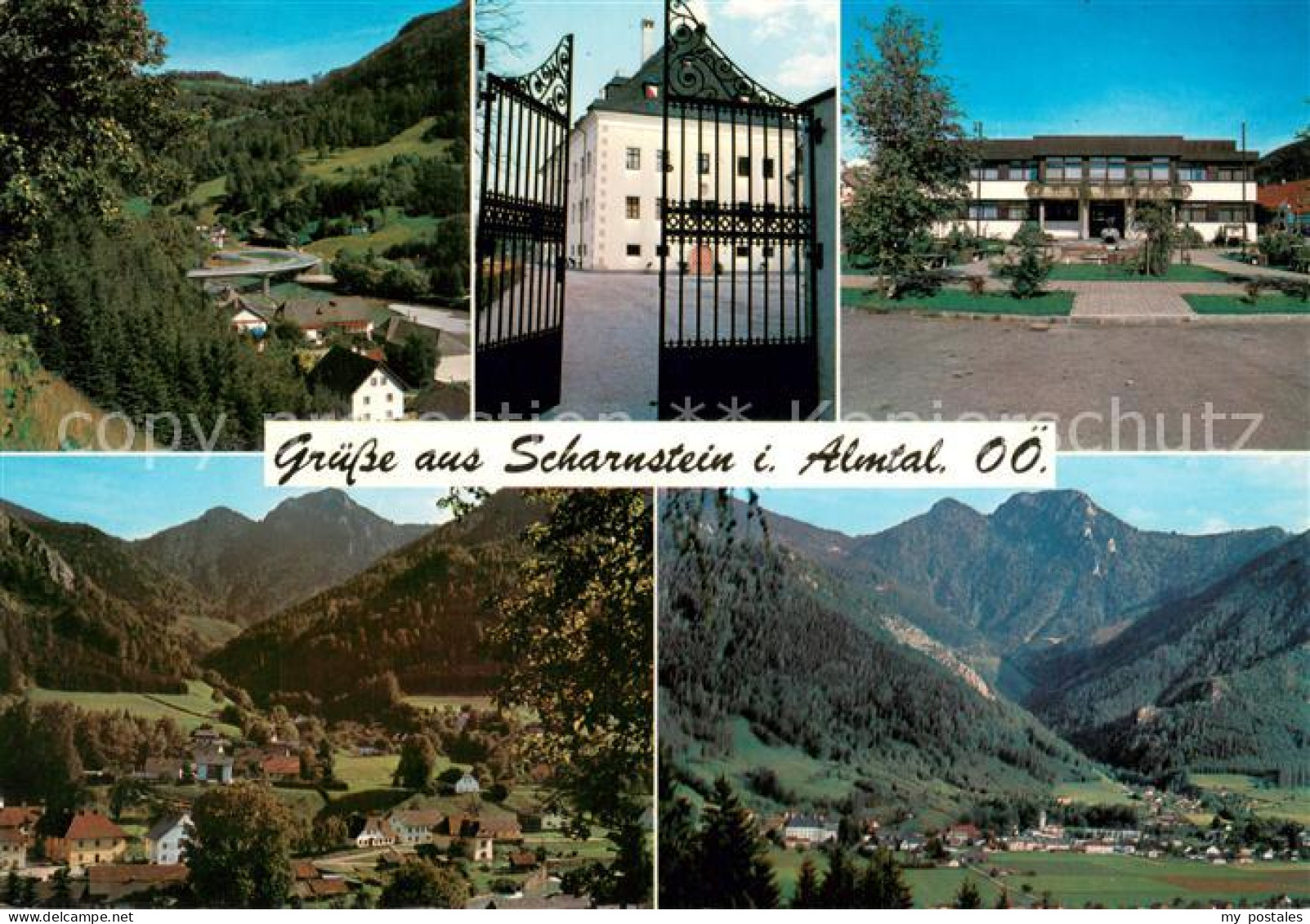 73758256 Scharnstein Neue Almbruecke Schloss Amtshaus Park Panorama Tiessenbacht - Otros & Sin Clasificación