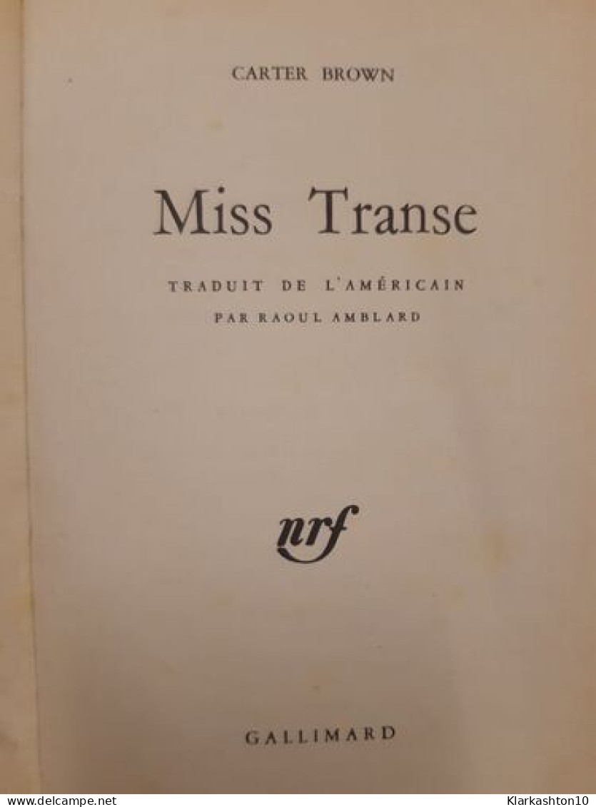 Miss Transe - Sonstige & Ohne Zuordnung