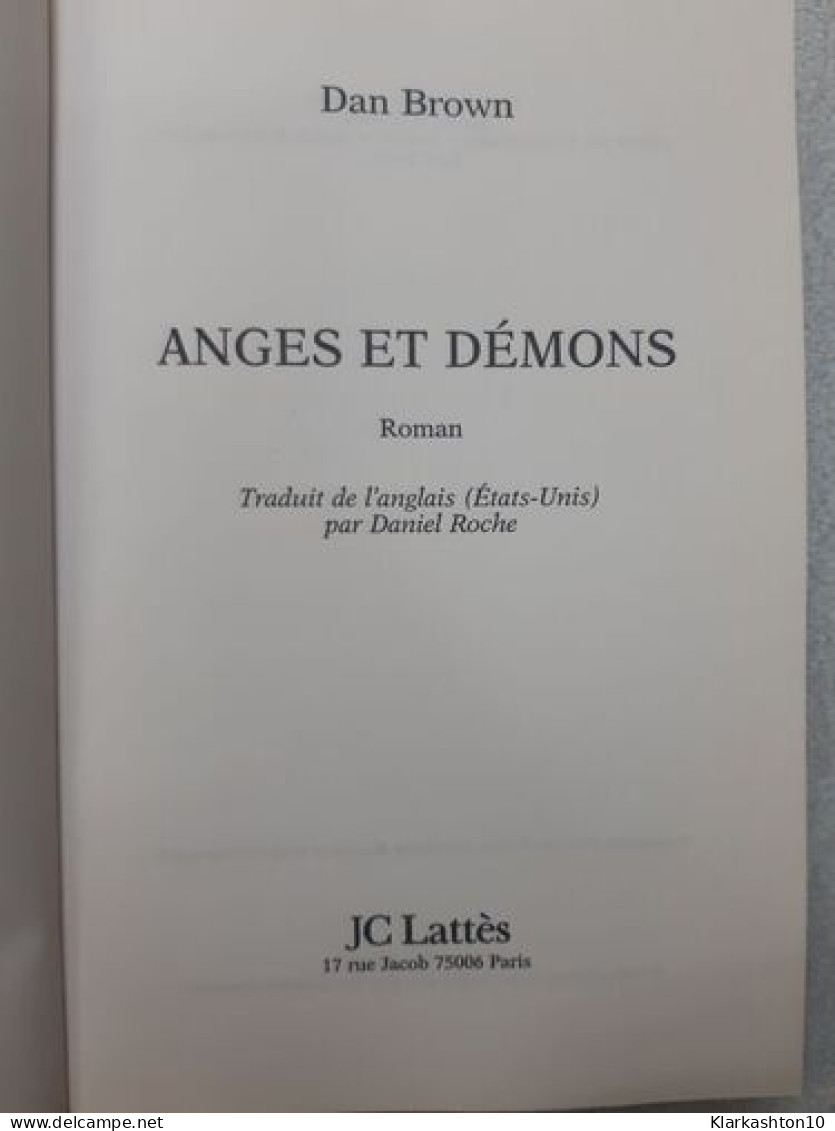 Anges Et Demons - Autres & Non Classés