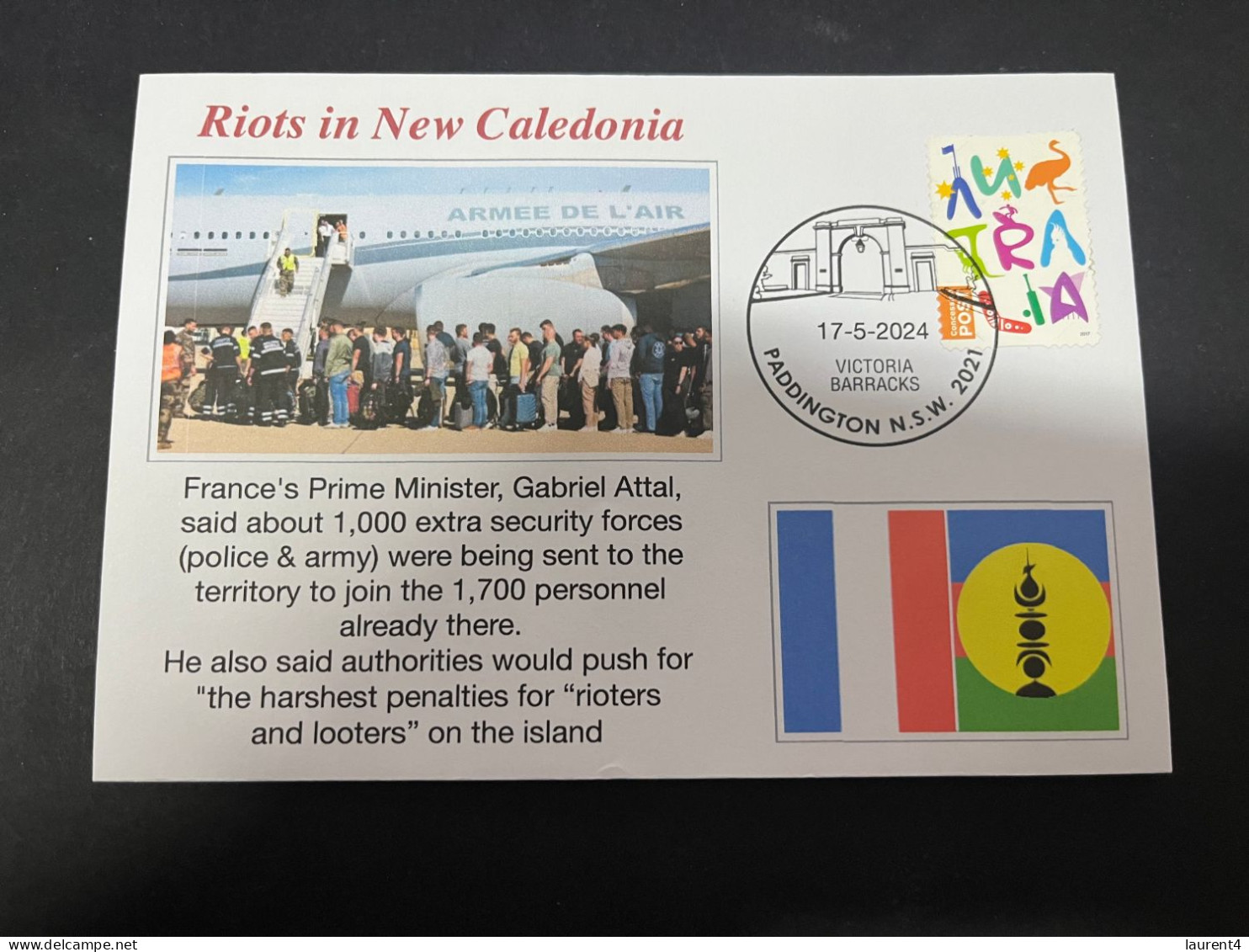 18-5-2024 (5 Z 27) (émeute) Riots In New Caledonia - France Dispatch 1000 Security To The Island (olympic Flame 11-6 ?) - Other & Unclassified