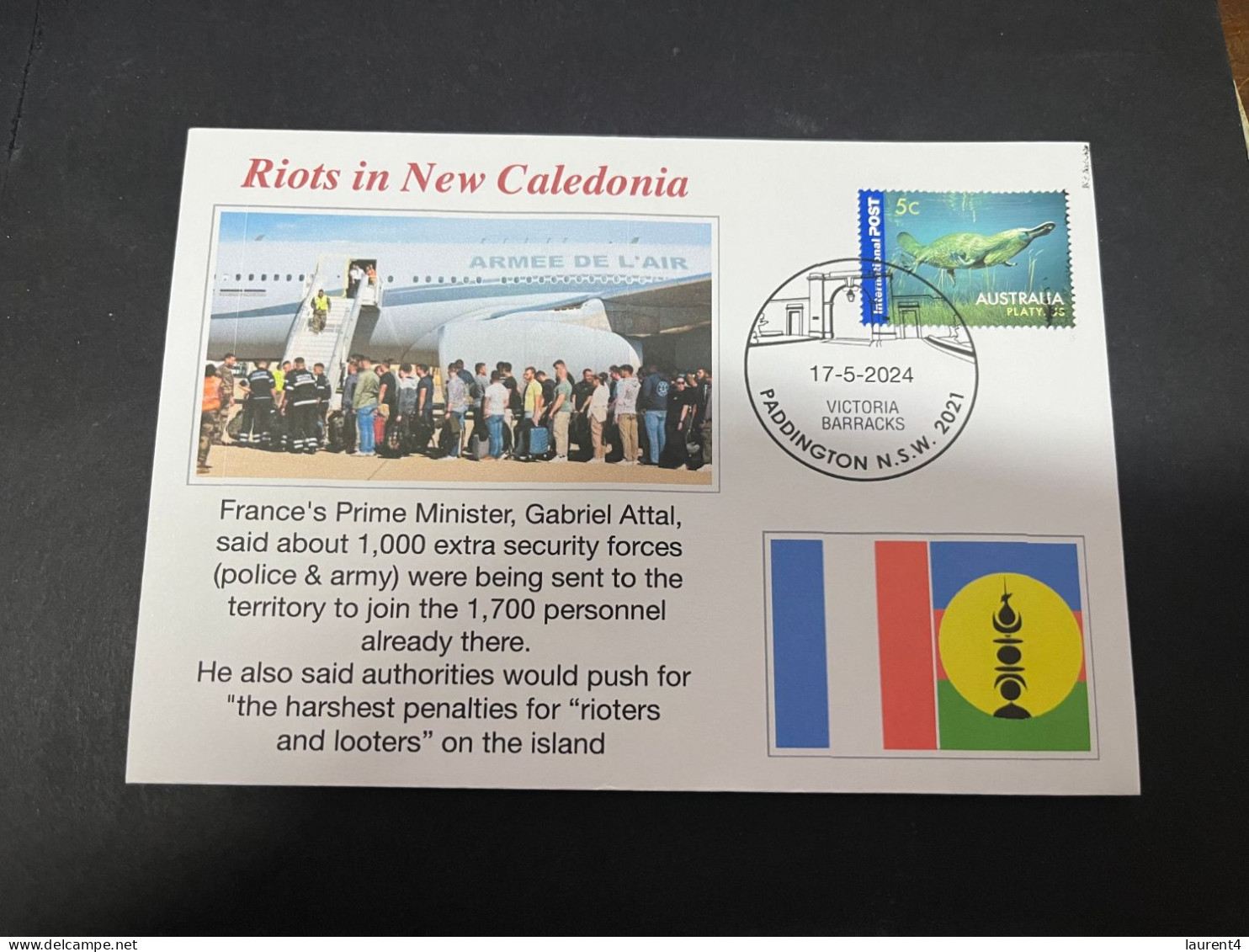 18-5-2024 (5 Z 27) (émeute) Riots In New Caledonia - France Dispatch 1000 Security To The Island (olympic Flame 11-6 ?) - Other & Unclassified