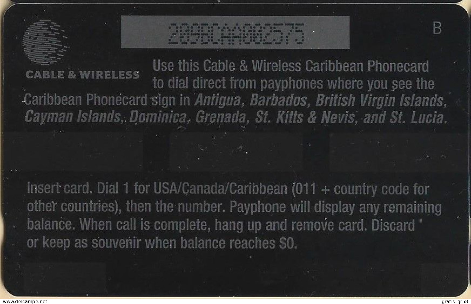 Caribbean General - GPT, G&W, GEN-2Ø9A, Lizard, 2Ø9BCAA, 10$, 2476ex, 1998 - Sonstige - Amerika