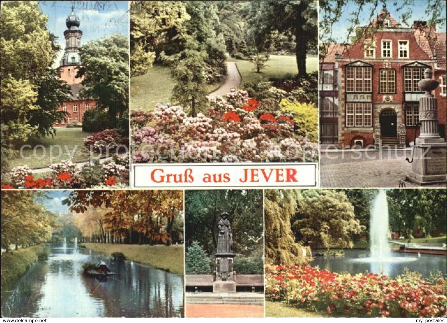 72613786 Jever Schloss Park Denkmal Kanal Weiher Fontaene Jever - Jever