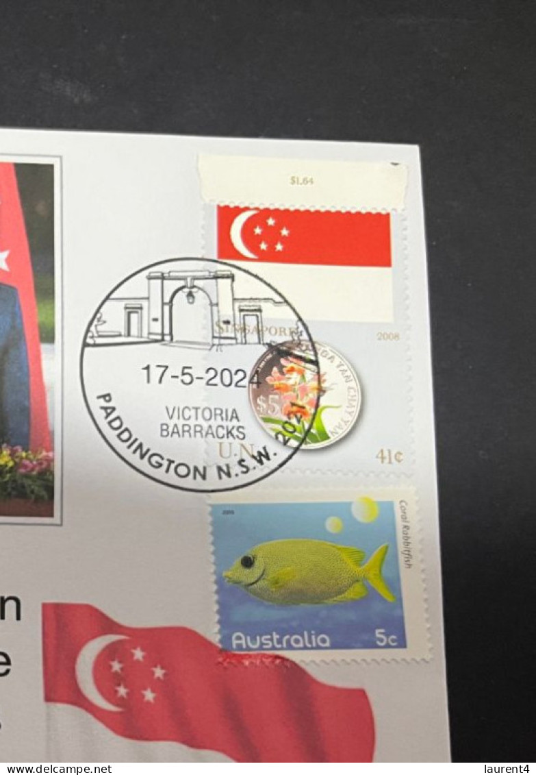 18-5-2024 (5 Z 27) Lawrence Wong Has Been Sworn In As Singapore Prime Minister (with Singapore Flag Stamp) - Singapour (1959-...)