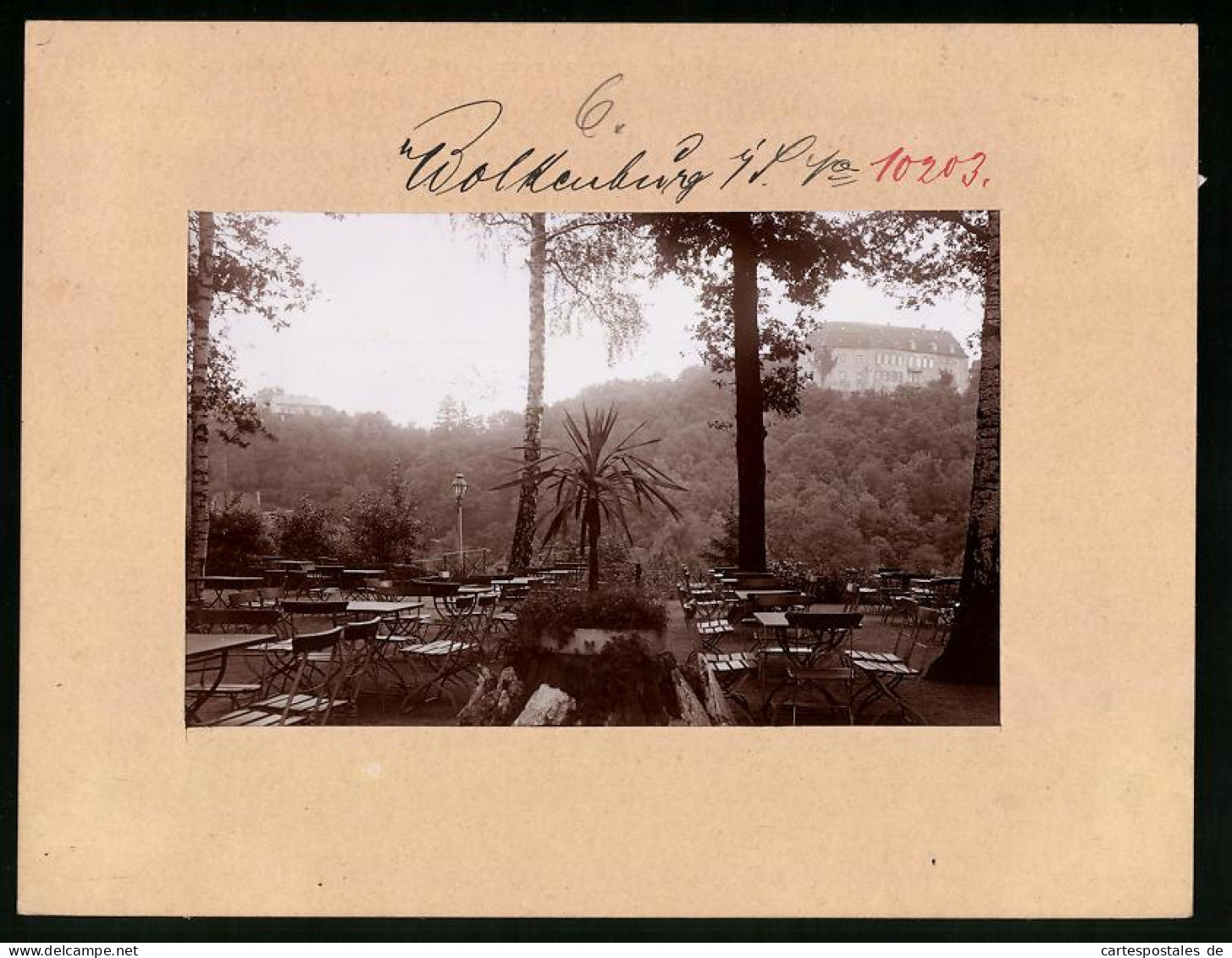 Fotografie Brück & Sohn Meissen, Ansicht Wolkenburg, Blick Vom Parkrestaurant Aufs Schloss  - Lieux