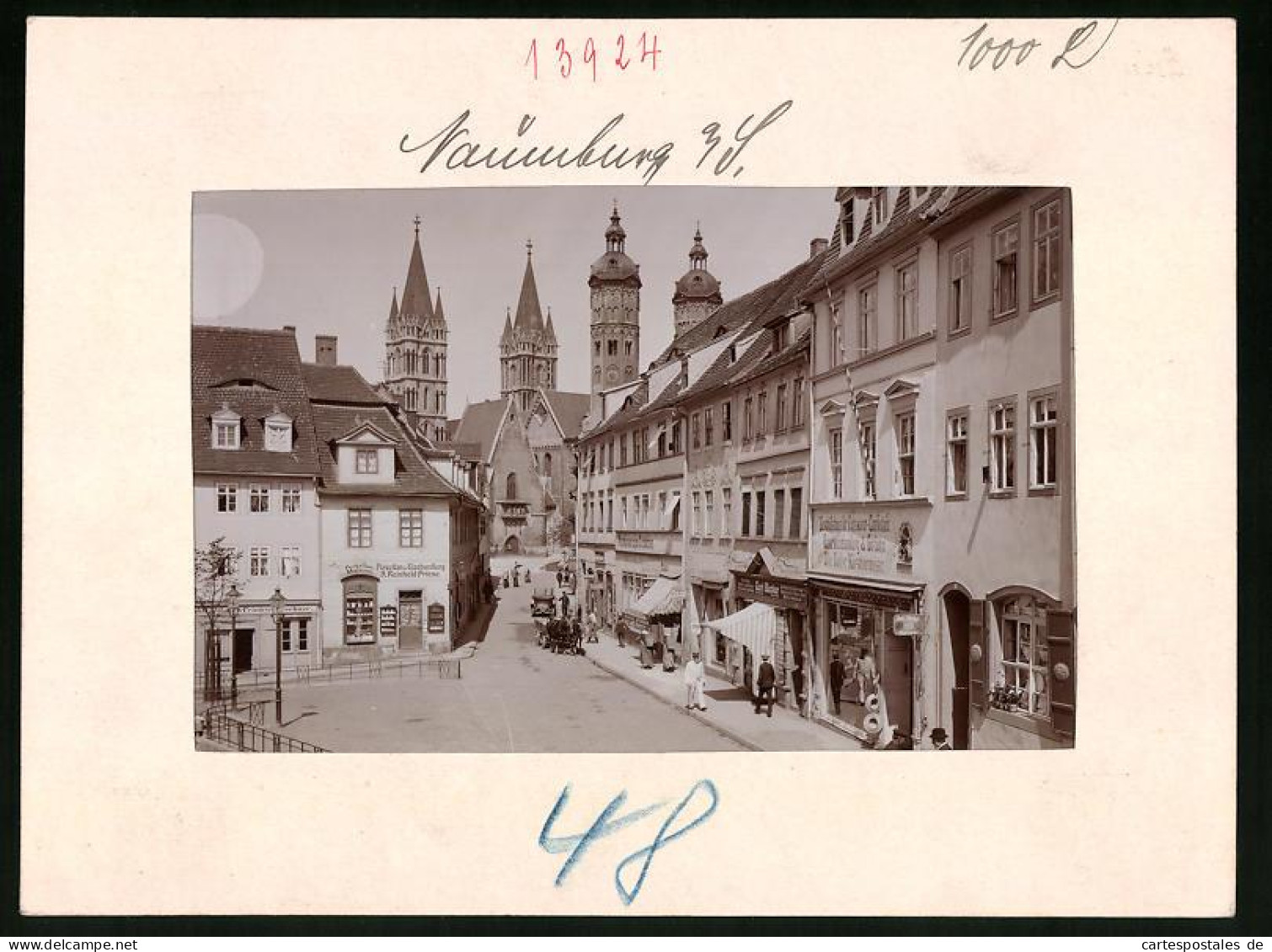 Fotografie Brück & Sohn Meissen, Ansicht Naumburg A. Saale, Steinweg Mit Geschäften Otto Blecker, R. Priese, Carl Be  - Lieux