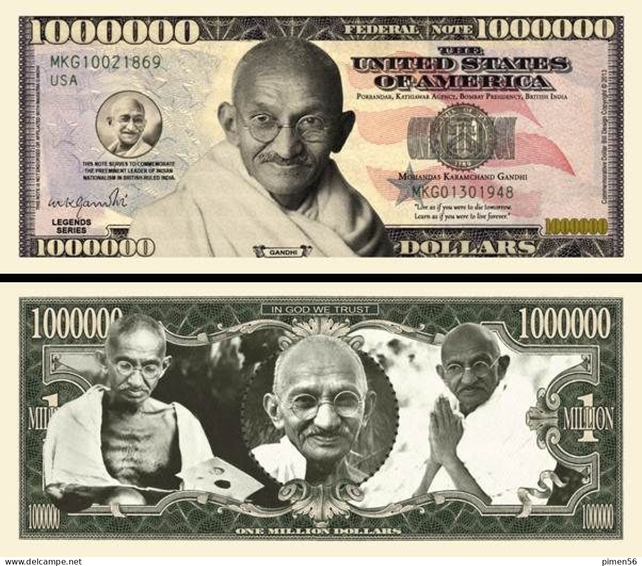 USA - FANTASY NOTE -  MAHATMA  GANDHI - UNC / SERIES  LEGENDS - Andere & Zonder Classificatie