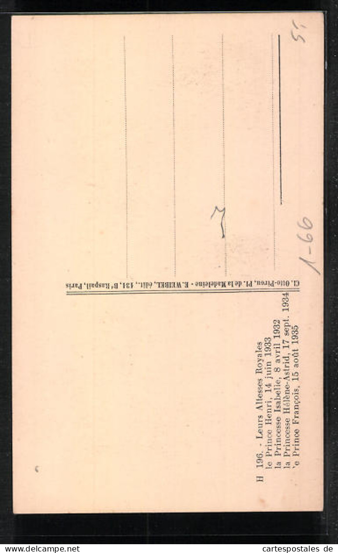 CPA Portrait Des Der Prinzen Henri Et Francois, Prinzessinnen Isabelle Et Hélène-Astrid Von Frankreich  - Familles Royales