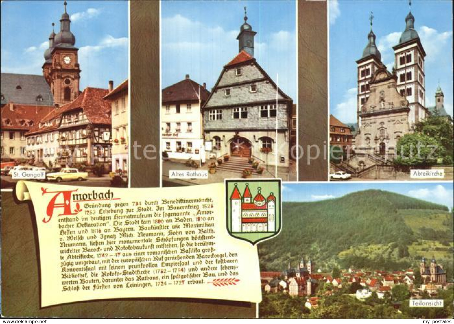 72611785 Amorbach Sankt Gangolf Altes Rathaus Abteikirche Teilansicht  Amorbach - Amorbach