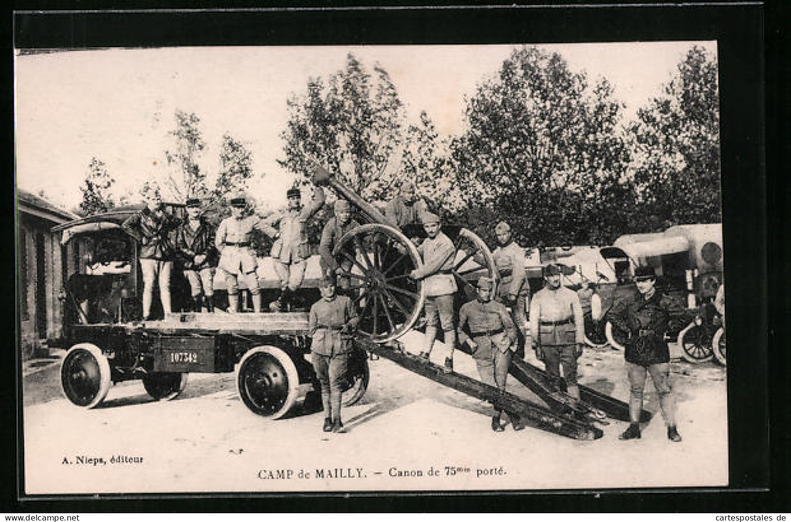 CPA Camp De Mailly, Canon De 75 Mm Porte  - Mailly-le-Camp