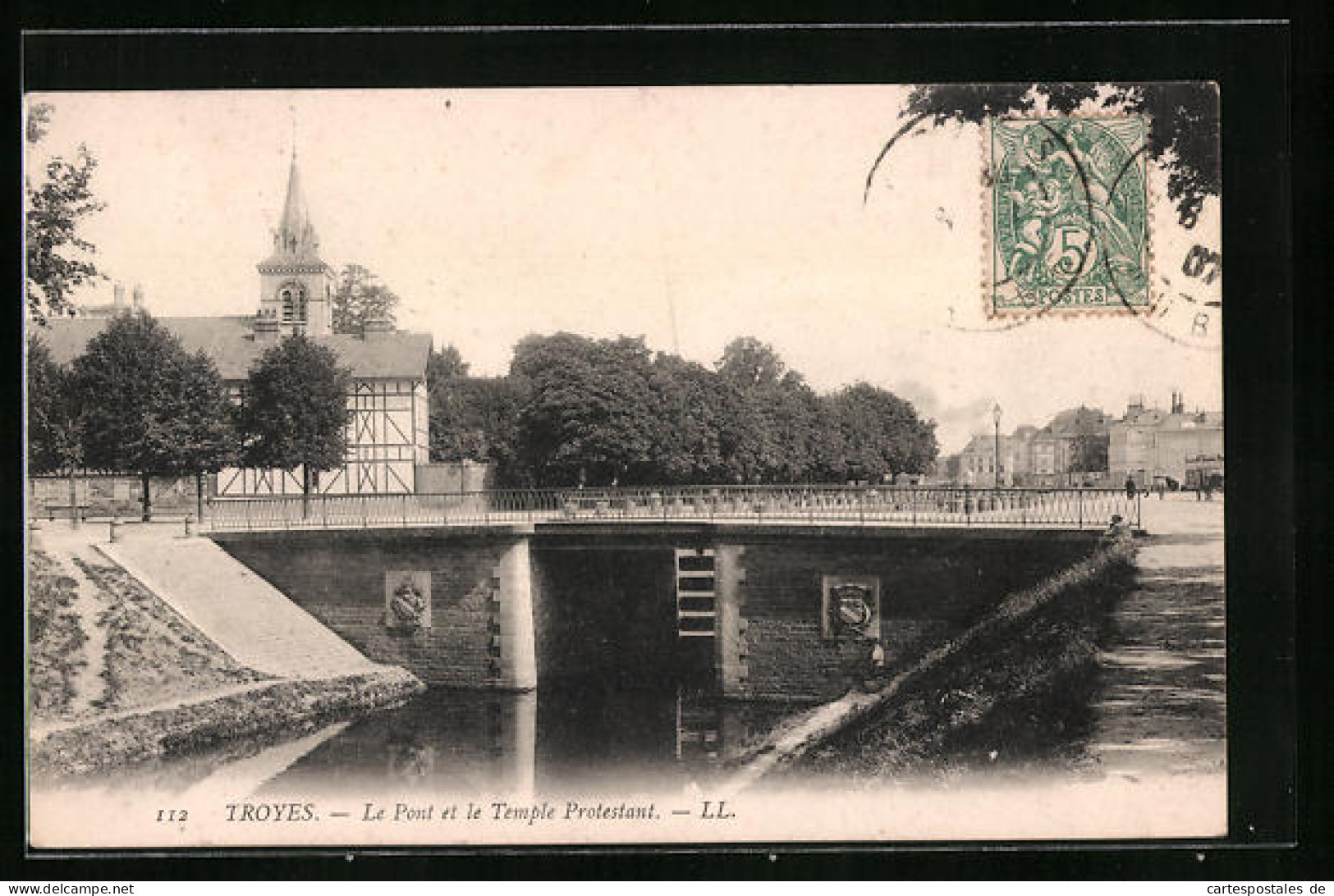 CPA Troyes, Le Pont Det Le Temple Protestant  - Troyes