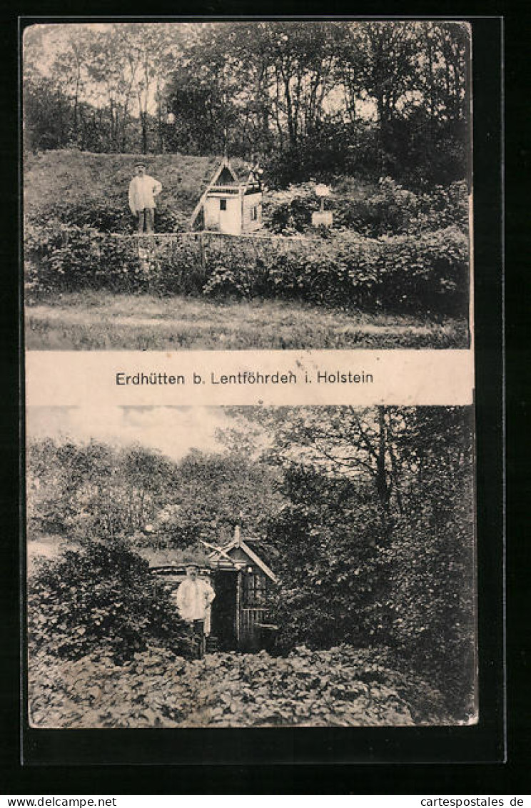 AK Lentföhrden I. Holstein, Bewohner Vor Seiner Erdhütte  - Other & Unclassified