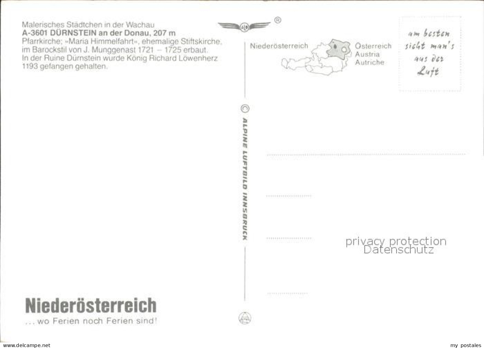 72609696 Duernstein Wachau Fliegeraufnahme Duernstein - Autres & Non Classés