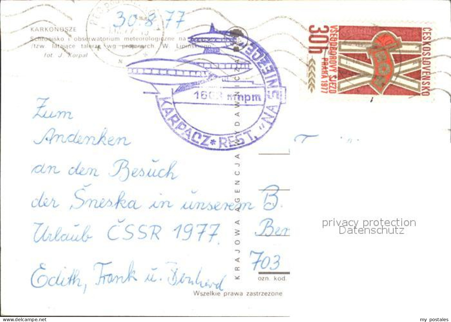 72609680 Karkonosze Observatorium  - Pologne