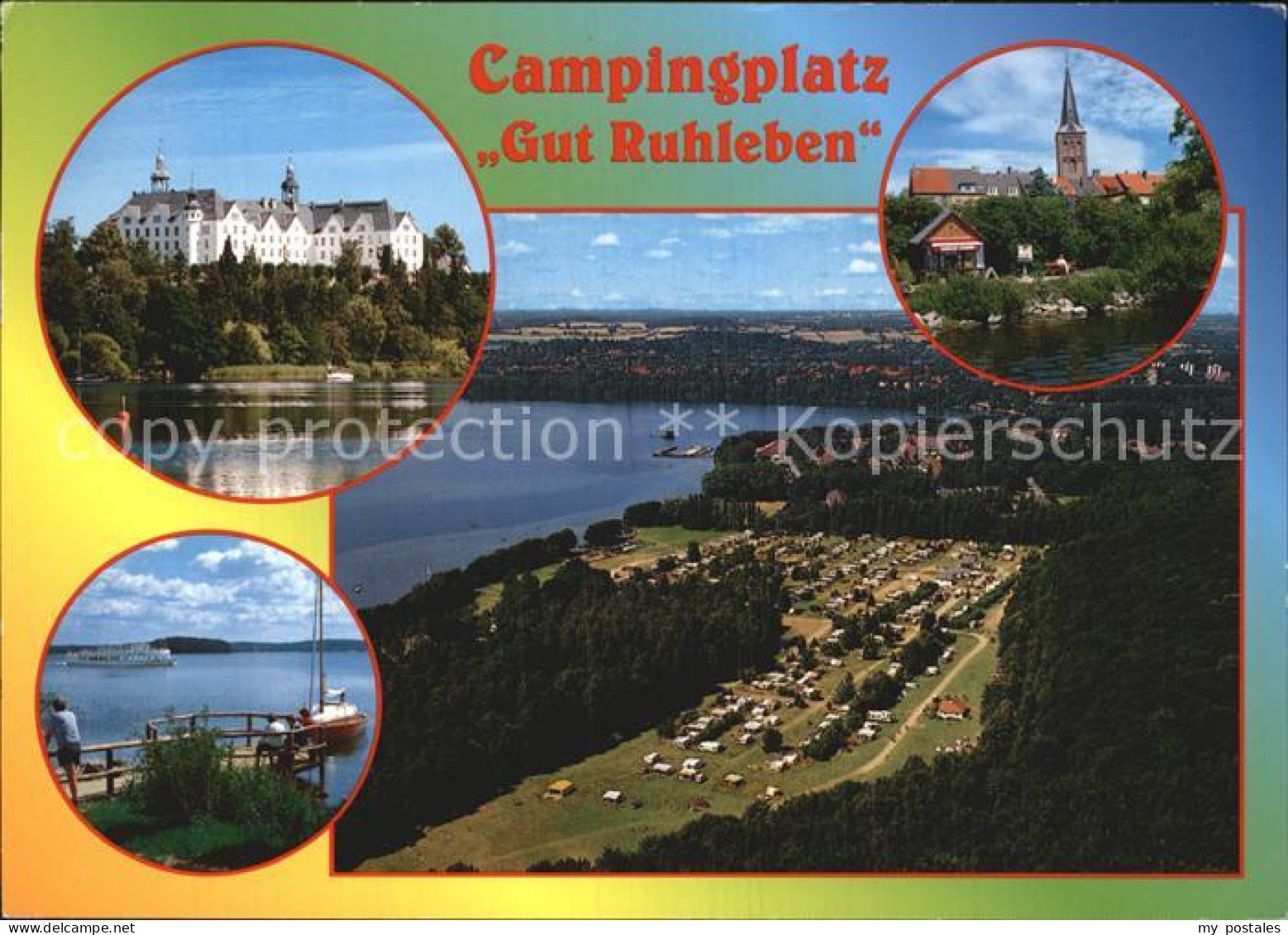 72609646 Ploen See Fliegeraufnahme Camping Gut Ruhleben Fegetasche - Plön